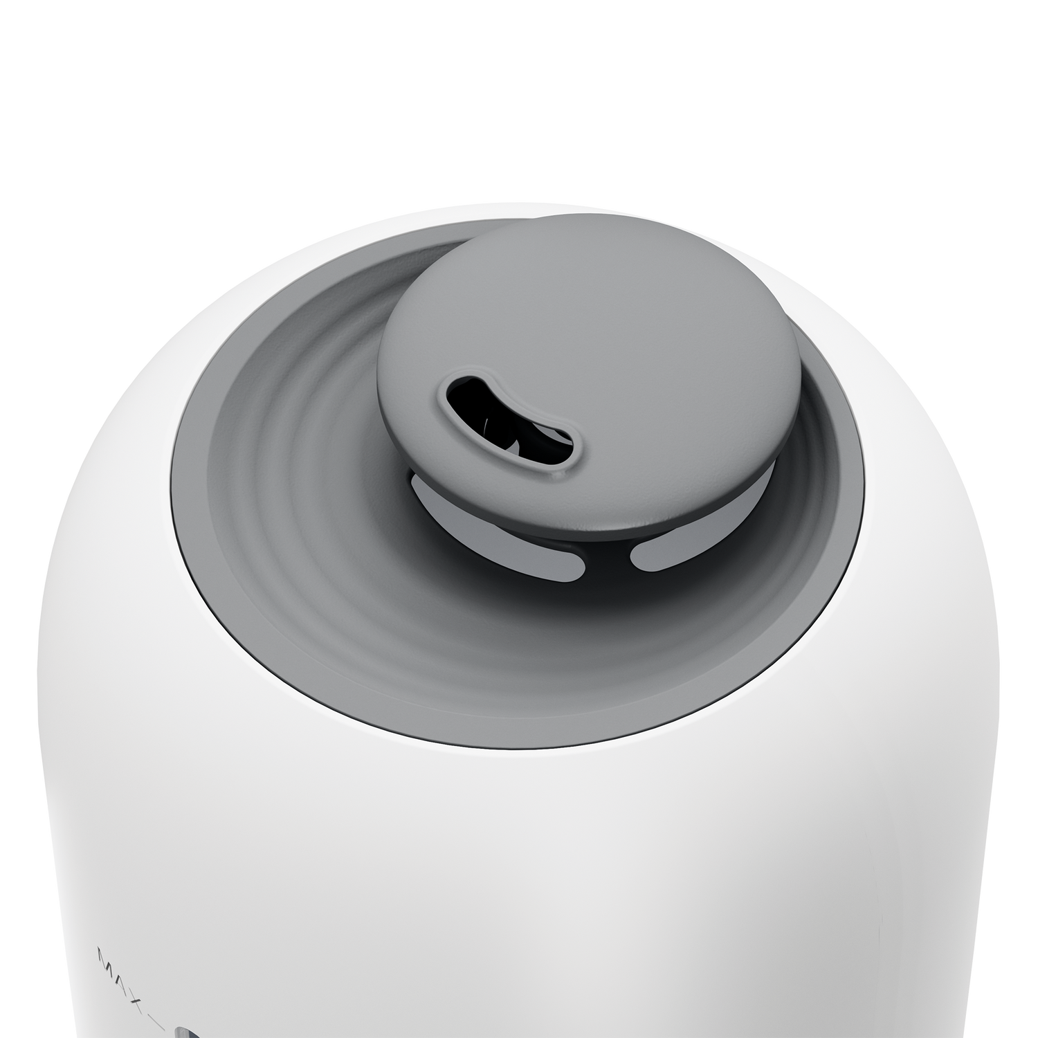 Close-up top view of the humidifier mist outlet designed for even mist distribution.