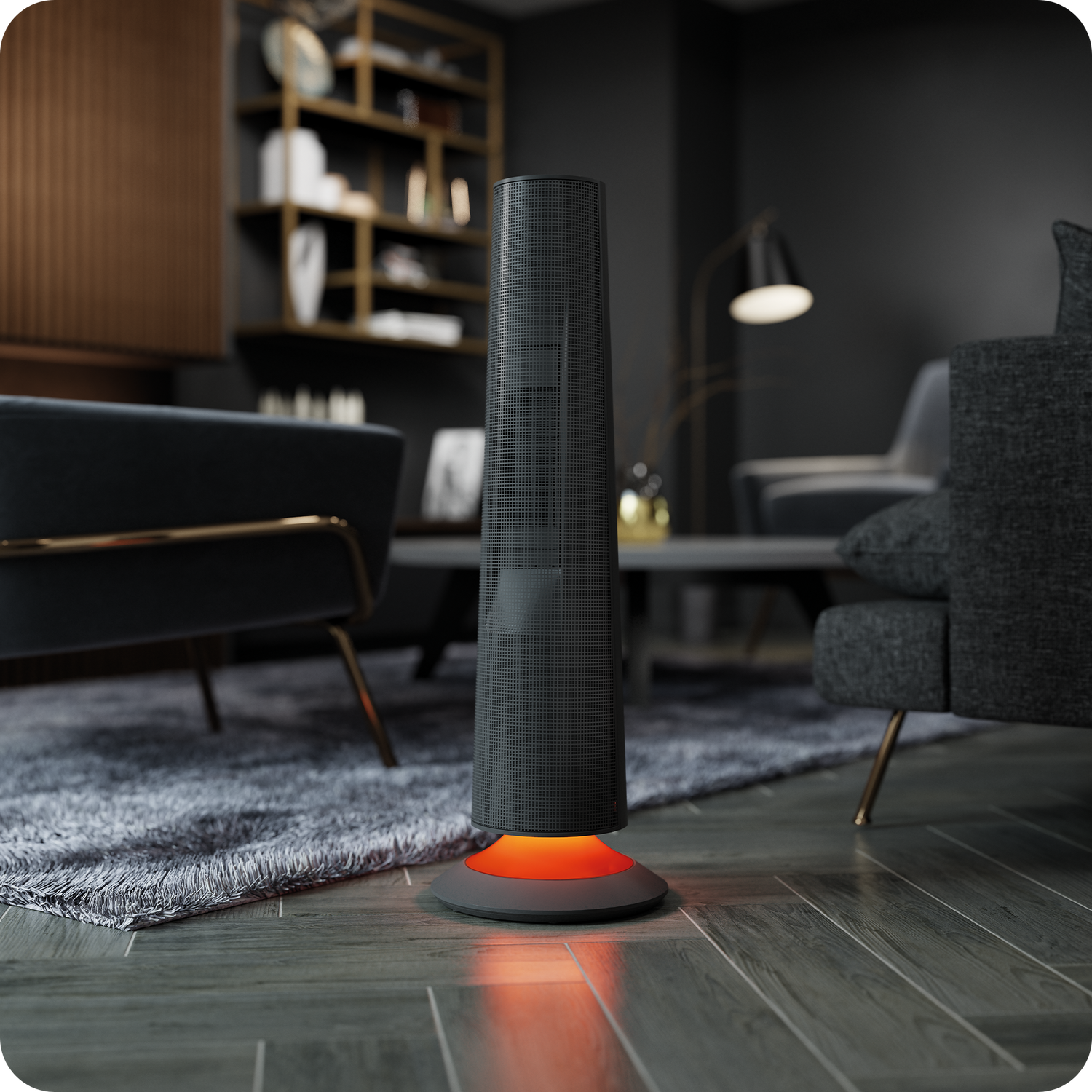 MODEX PTC6500 ceramic heater adding warmth and style to a modern living room