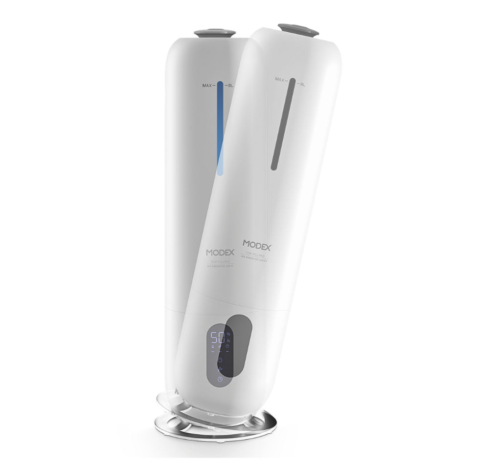White humidifier with visible brand logo on a white background